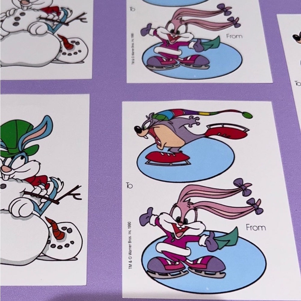 vintage 1990 Warner Brothers Looney Tunes Christmas to from cards pack of 10